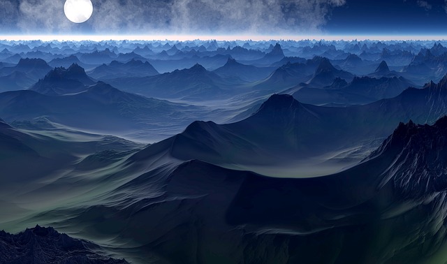 Paisaje fantástico nocturno